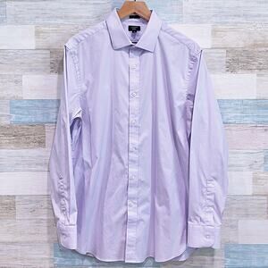 J Crew Slim Ludlow Dress Shirt Light Purple Spread Collar Career Work Mens 17 35